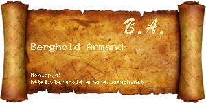 Berghold Armand névjegykártya